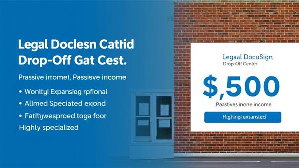 Legal DocuSign Drop-Off Center Brick-and-Mortar $1,000–$5,000 Passive income National expansion Highly specialized Jan 25 2025