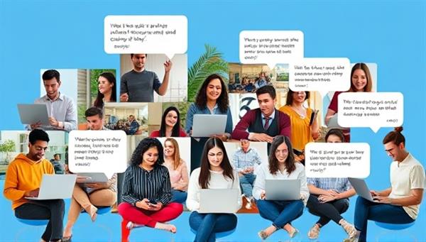 An engaging digital collage featuring a diverse group of freelancers working on laptops in different settings, symbolizing the flexibility and variety of talent available on the FlexiTalent Network platform, surrounded by speech bubbles showing positive client testimonials.
