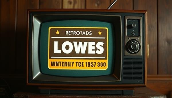 An old-fashioned TV set displaying a vintage-inspired ad for a local business, featuring retro graphics and typography that evoke a nostalgic and classic advertising aesthetic, capturing the essence of RetroReel Ads
