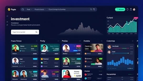 An online platform interface displaying diverse investment portfolios created by users, with interactive features for browsing, investing, and tracking performance, showcasing a user-friendly and collaborative investment experience.