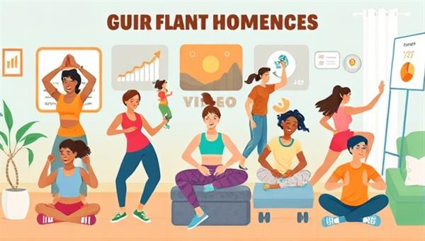 An energetic and dynamic visual depiction of virtual fitness challenges, featuring diverse participants engaging in various workout activities from home, accompanied by motivational graphics and progress trackers, inspiring a sense of health, vitality, and community.