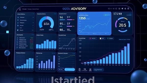 An innovative visual showcasing a digital interface of the robo-advisor platform, featuring sleek design elements, interactive investment tools, and performance charts, symbolizing efficiency, precision, and advanced technology in automating wealth management for subscribers seeking convenience and financial growth.