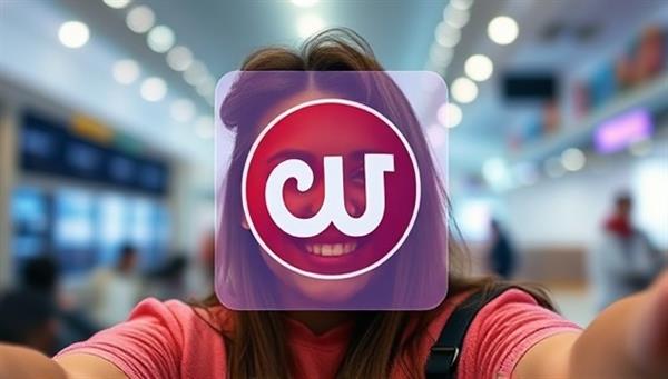 An engaging AR filter overlaying a brand logo on a user