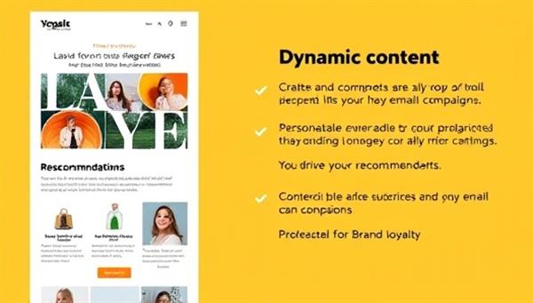 A visually appealing email template showcasing dynamic content elements, personalized recommendations, and engaging visuals, illustrating the platform