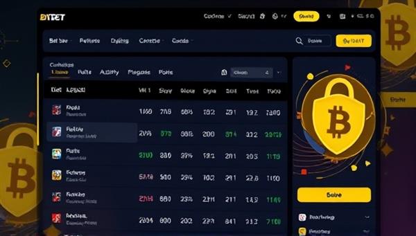 An online platform interface showcasing cryptocurrency betting options with real-time odds, digital wallets, and blockchain security features, reflecting the modern and tech-forward approach of BitBet Exchange.