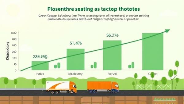 An infographic illustrating the carbon emission reductions achieved by using GreenCargo Solutions compared to traditional freight transportation methods, highlighting the environmental benefits and sustainability impact of the platform.