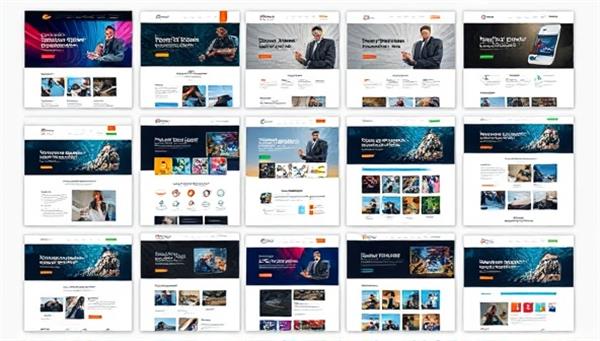 An array of vibrant and modern web design templates displayed on various devices, showcasing versatility and customization options for different businesses and industries.