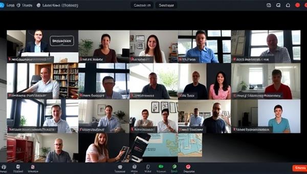 A virtual workshop setting with diverse participants engaging in interactive activities and discussions on various skill-building topics, creating a dynamic and collaborative learning environment in a digital space.