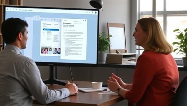 A virtual career coaching session where a career coach and client discuss career goals, review resumes, and strategize job search tactics via a virtual platform, showcasing the support and expertise provided by CareerLeap Virtual in empowering clients to achieve career success.