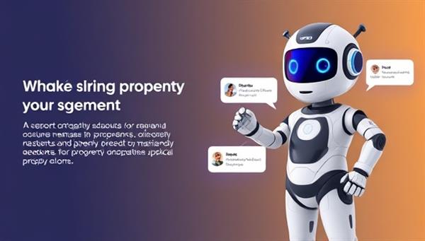 An interactive chatbot interface designed as a friendly virtual assistant for property management, featuring a sleek and modern design with customizable options for tenant communication, maintenance requests, and financial updates, emphasizing convenience and efficiency in property operations.