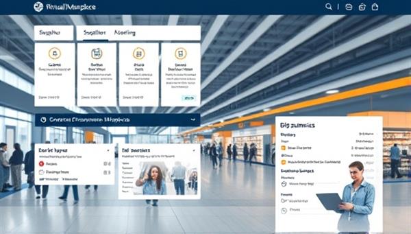 A virtual procurement marketplace interface displaying a range of government procurement opportunities, supplier profiles, and bid submission options, with government buyers and vendors engaging in transactions and contract negotiations online, showcasing efficiency and transparency in the procurement process.
