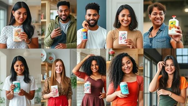 An engaging collage of diverse local influencers showcasing products in various settings, highlighting authenticity and community connection in marketing efforts.