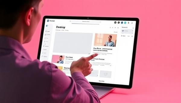 An engaging visual of a person interacting with a sleek interface of the AI design assistant, dragging and dropping elements onto a website canvas effortlessly, showcasing the platform