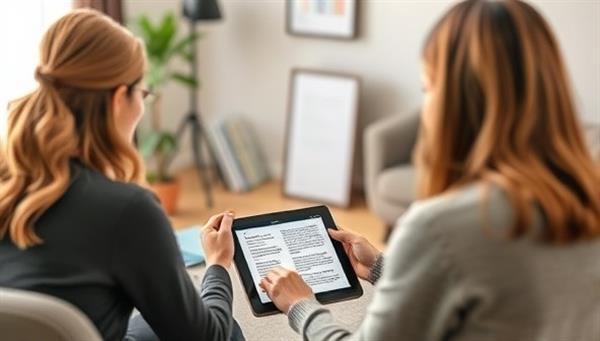 A professional coach providing personalized writing feedback to a client in a virtual coaching session, with a focus on the client