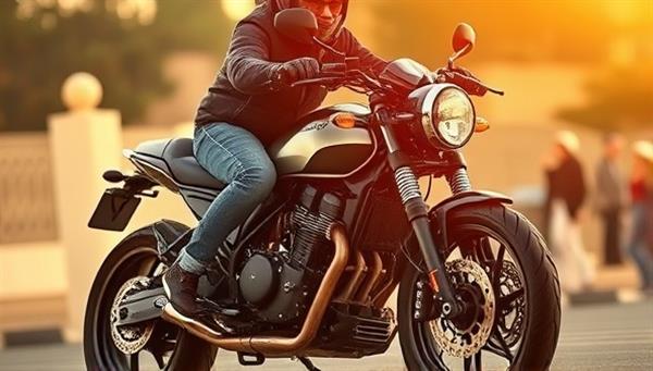 An exhilarating image of a customized motorcycle featuring bespoke accessories from RideRevamp Designs, highlighting the unique style and personality of the rider through personalized bike enhancements.