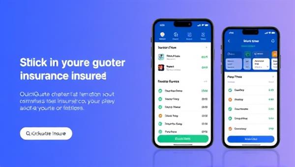 A sleek and modern mobile app interface displaying insurance quoting options, with dynamic price comparisons and user-friendly navigation, illustrating the simplicity and speed of obtaining insurance quotes with QuickQuote Insure.