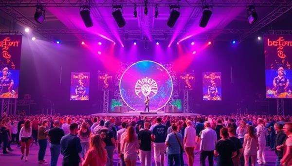 A vibrant and colorful virtual reality music festival scene with digital stages, avatars of performers, and crowds of virtual attendees dancing and enjoying the music, creating a dynamic and immersive virtual festival atmosphere, reflecting the excitement of the VR music festival experience.