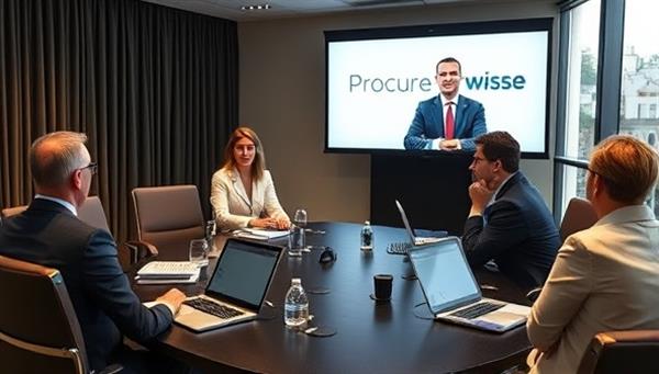A virtual conference setting where government procurement officials engage with ProcureWise Virtual advisors in a strategic procurement consultation session, emphasizing the expertise and collaborative approach of the advisory service in optimizing government procurement practices and outcomes.