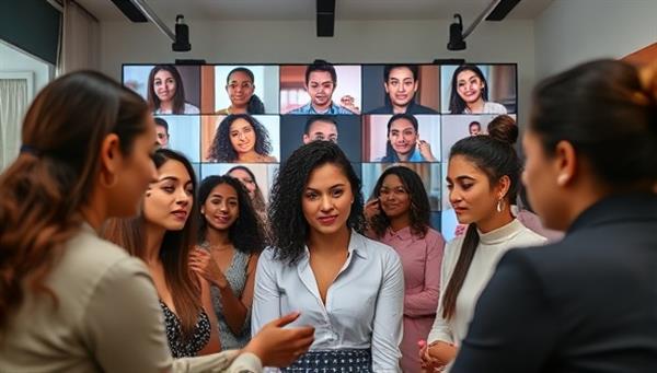 An online beauty masterclass setting with a diverse group of participants engaging in a virtual makeup tutorial led by a renowned beauty expert, showcasing a dynamic and interactive learning environment in the digital beauty space.