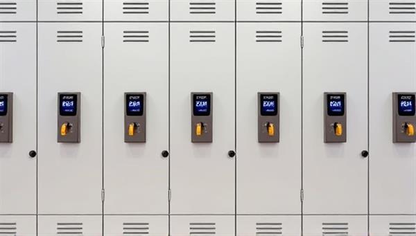 A row of secure, sleek lockers with digital access panels, showcasing the modern and convenient storage options offered by Lock&Load