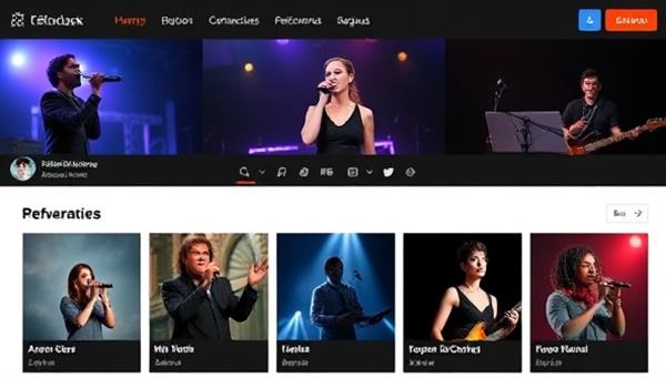 An online talent showcase platform interface displaying a variety of performances, artworks, and talents from around the world, highlighting the diverse and creative content available for discovery and appreciation.
