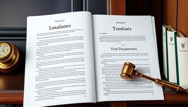 An elegant and professional visual of legal documents being translated on a digital platform by a team of bilingual legal experts, highlighting precision and confidentiality in legal translations.