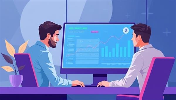 A digital illustration featuring a virtual consultation setting with a professional advisor discussing cryptocurrency investment strategies with a client through a computer screen, showcasing a futuristic and tech-savvy vibe.