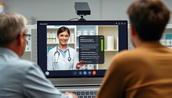 A virtual consultation scene showcasing PharmaLink Virtual Care