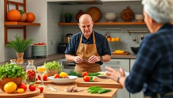 An engaging virtual cooking class setup with a professional chef guiding participants through a farm-to-table recipe, showcasing fresh ingredients, culinary techniques, and interactive engagement, capturing the essence of HarvestChef Virtual