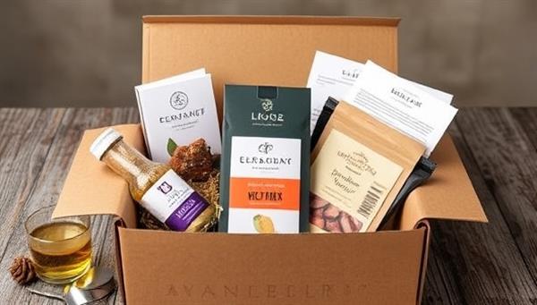An enticing image of a culinary subscription box filled with gourmet treats, artisanal ingredients, cooking gadgets, and recipe cards, elegantly packaged and ready to be unboxed by a delighted subscriber, evoking the anticipation and joy of culinary discovery and gastronomic surprises.