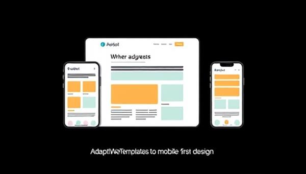 An illustration showing a website template seamlessly adjusting its layout and content to fit different mobile devices, emphasizing the adaptability and responsiveness of AdaptiWebTemplates for mobile-first design.