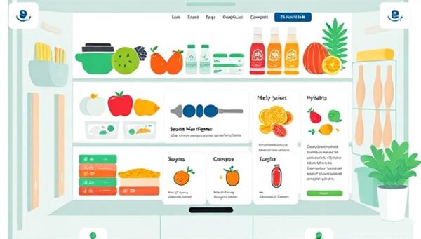 An engaging digital platform interface featuring a virtual pantry stocked with sports nutrition essentials, meal prep guides, hydration tips, and personalized nutritional recommendations for different sports disciplines, evoking a sense of vitality and peak performance.