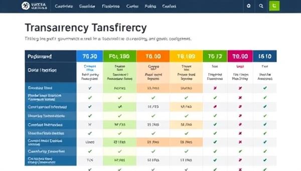 An interactive website interface displaying a government transparency scorecard with color-coded ratings and performance indicators for different agencies, showcasing a user-friendly and informative tool for citizens to assess government accountability and openness.