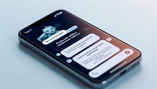 An engaging chatbot interface on a smartphone screen, showcasing personalized financial advice and investment tips in a conversational format, symbolizing convenience and accessibility.