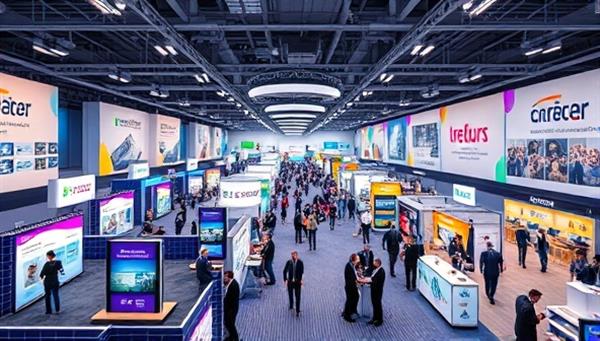 An innovative virtual event platform interface showcasing a bustling virtual conference hall with engaging booths, interactive sessions, and networking areas, creating a dynamic and immersive online event experience.