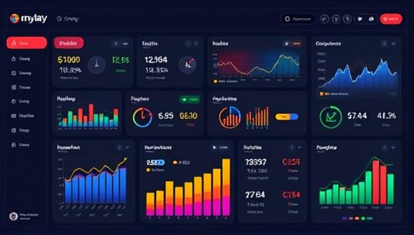 An online platform interface displaying various investment opportunities with colorful graphs and charts, showcasing diversity and accessibility in investing.