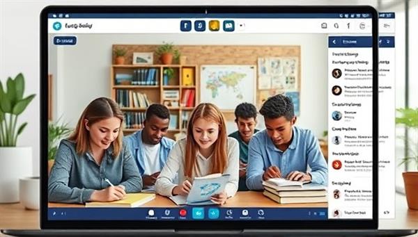 An online platform interface showcasing a virtual study skills bootcamp session with a diverse group of students engaging in interactive learning activities, taking notes, and discussing study strategies, fostering a collaborative and supportive academic environment.