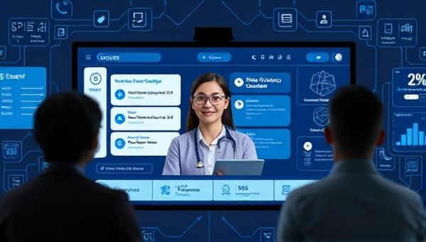 An AI-powered career coach providing personalized advice and career strategies on a digital screen, surrounded by professional development resources and job search tools, illustrating the innovative and tailored approach of CareerCraft in career coaching.