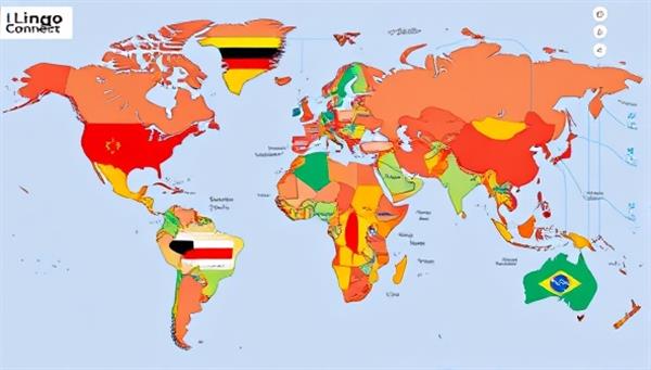 A virtual global map highlighting diverse language flags and icons representing the multitude of language exchange opportunities available on the LingoConnect platform, symbolizing connectivity, diversity, and cultural exchange through language learning.