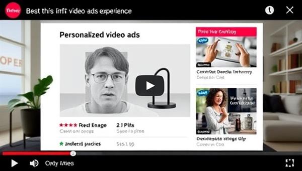 An interactive video player displaying a personalized ad experience with customized content and product recommendations based on the viewer