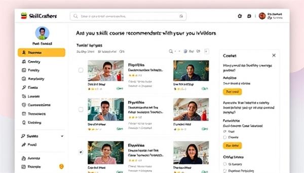 An online platform interface displaying personalized course recommendations for a user, with a variety of skill development options tailored to the individual