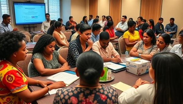 An inclusive workshop setting with diverse attendees engaging in financial discussions, interactive activities, and empowerment exercises, showcasing cultural diversity and community engagement in financial education and growth.