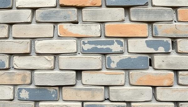 A close-up image of a sturdy wall constructed using recycled plastic bricks, highlighting the innovative use of materials and the environmental impact of sustainable construction practices.