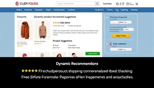 An engaging e-commerce website interface with dynamic product recommendations, personalized shopping suggestions, and customer reviews displayed, illustrating the impact of personalized shopping experiences on customer engagement and satisfaction.