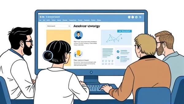 An illustration of a diverse group of users interacting with a website interface using assistive technologies like screen readers and keyboard navigation, emphasizing the inclusive and accessible design approach championed by AccessibleWeb Solutions, creating a digital environment where everyone can access information and services seamlessly.