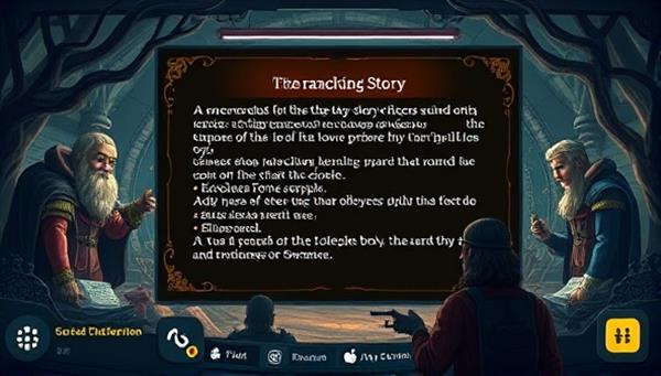 A digital interface displaying a branching story with interactive choices, surrounded by unique story characters and settings, inviting users to explore and engage with the immersive storytelling experience.