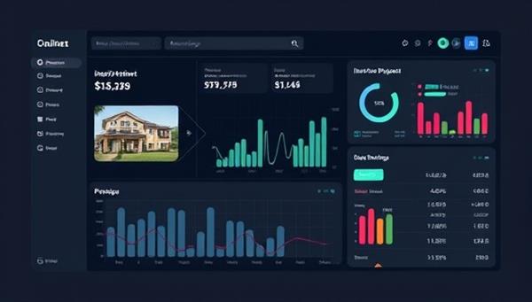 A sleek and intuitive online property investment analysis dashboard displaying property data, financial metrics, and investment recommendations, creating a professional and user-friendly interface for real estate investors to make informed decisions.