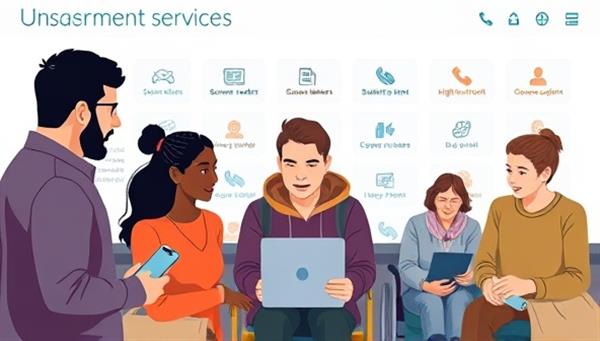An inclusive digital interface showcasing diverse users interacting with government services through accessible features like screen readers, subtitles, and high-contrast options, emphasizing universal design and inclusivity.