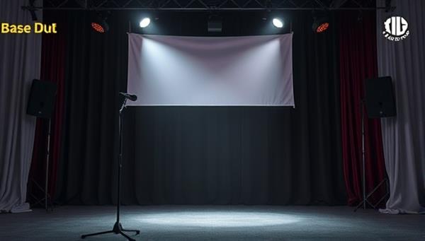 A stage setup with a microphone stand, spotlight, and a banner that reads "Roast Riot Revelry," with comedians engaging in witty and humorous roasting performances, while the audience laughs and applauds in a vibrant and lively atmosphere, capturing the essence of a Comedy Roast Night event.