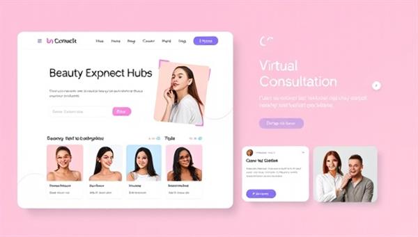 A dynamic website mockup showcasing BeautyConnect Hub